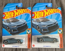 HOT WHEELS 2017 CAMARO ZL1 2013 KROGER EXCLUSIVES, LOT OF 2, MUSCLE MANIA , 5/10