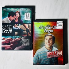 Steve Carell New DVD Lot of 2 The 40 Year Old Virgin Unrated - Crazy Stupid Love