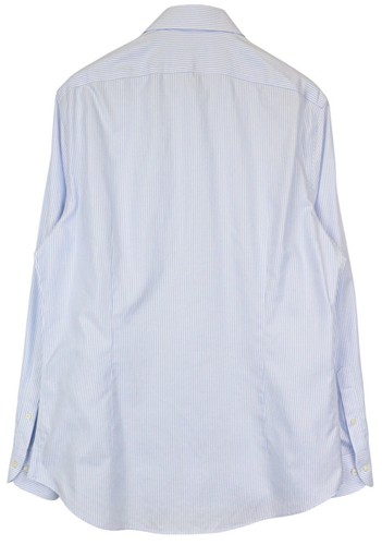 SUITSUPPLY Men's Formal Shirt 43/17 Extra Slim Blue Cotton Striped Twill * - Picture 2 of 7
