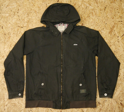 Etnies Jacke Herren L schwarz Windbreaker Kapuze Skate Lightweight Logo