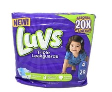 Luvs Triple Leakguards NightLock Protection Wetness Indicator Diapers - Size 4