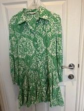 Zara Paisley Green Floral Printed Shirt Dress size medium  No Belt