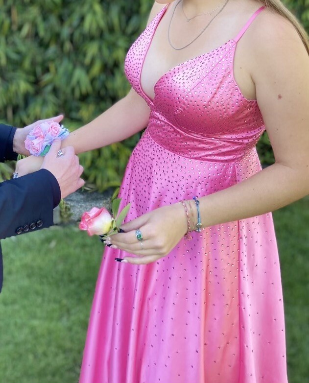 Jules Cleo Pink Rhinestone Prom Dress Size 4 Gem