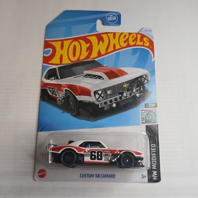 CUSTOM 1968 CAMARO HOT WHEELS MODIFIED 7/10 WHITE 2024-081