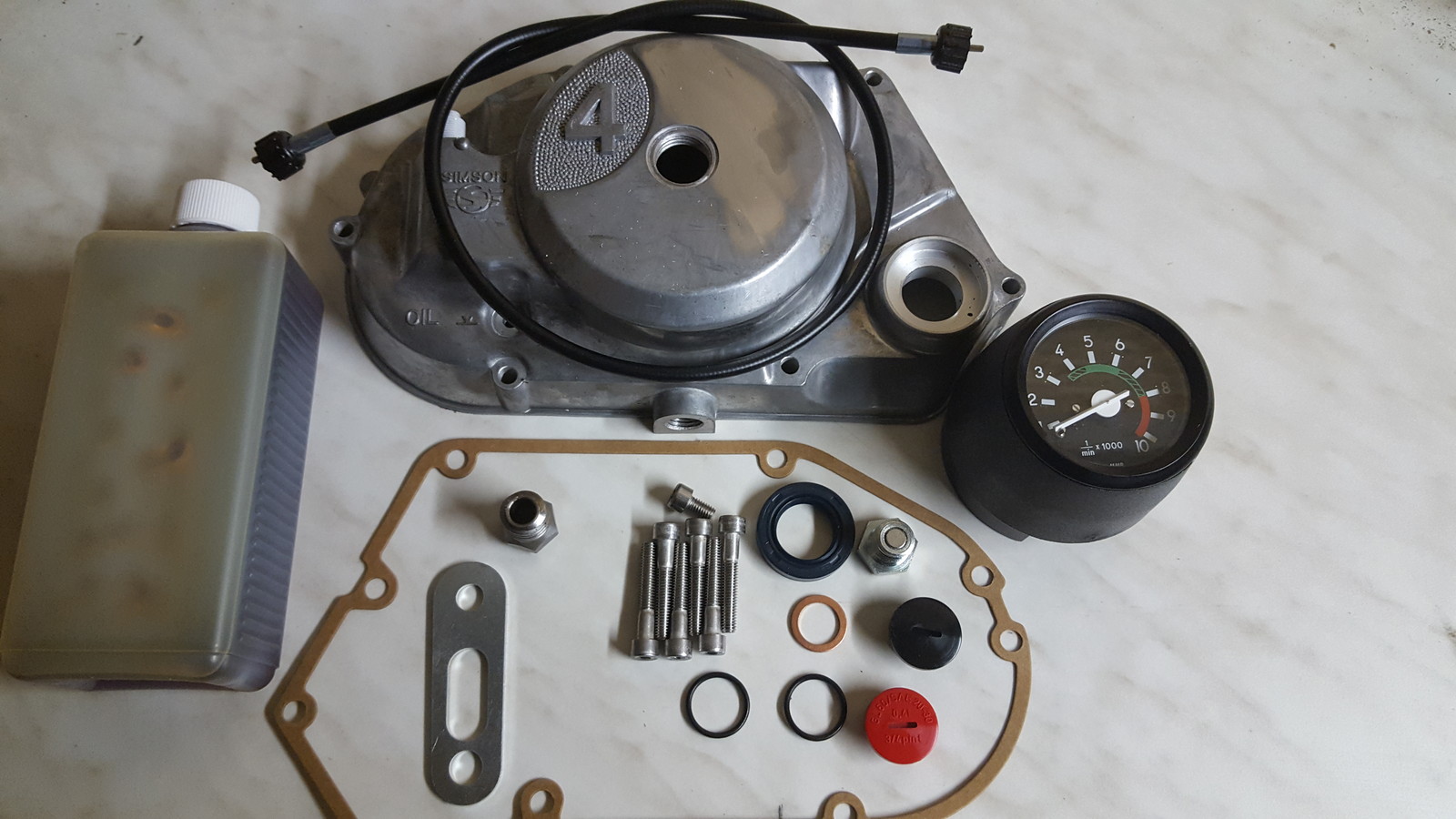 Simson S 50 Motor Komplett Kupplungsdeckel S51 Für DZM Antrieb Vormontiert Silber Metallic FEZ Umbauset Comfort S70