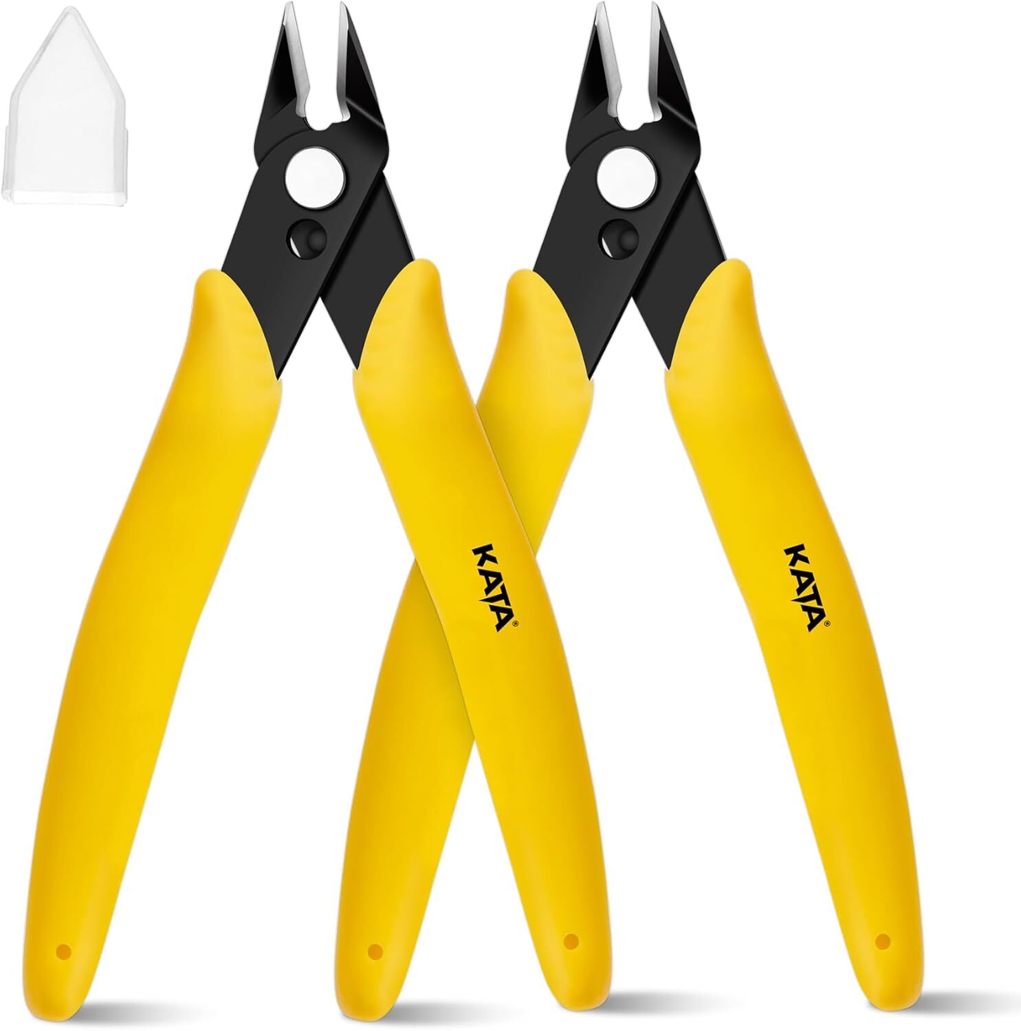 KATA 2-Pack Micro Wire Cutters, Precision Electronics Flush 2 Pack Yellow