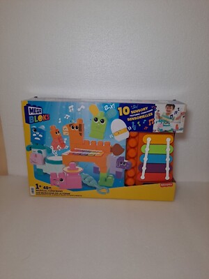 MEGA BLOKS Fisher-Price Sensory Building Toys Playset, Musical Farm Band Mattel