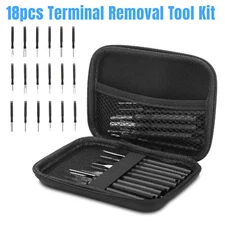 18PCS Terminal Pin Removal Tool Kit Extractor Electrical Wire Connector Release