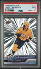 Upper Deck Young Guns Outburst Luke Evangelista PSA 9 Predators