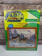 NEW 2002 "Call of the Wolves" Artist Touch 5  Oil Paint By Number Craft House