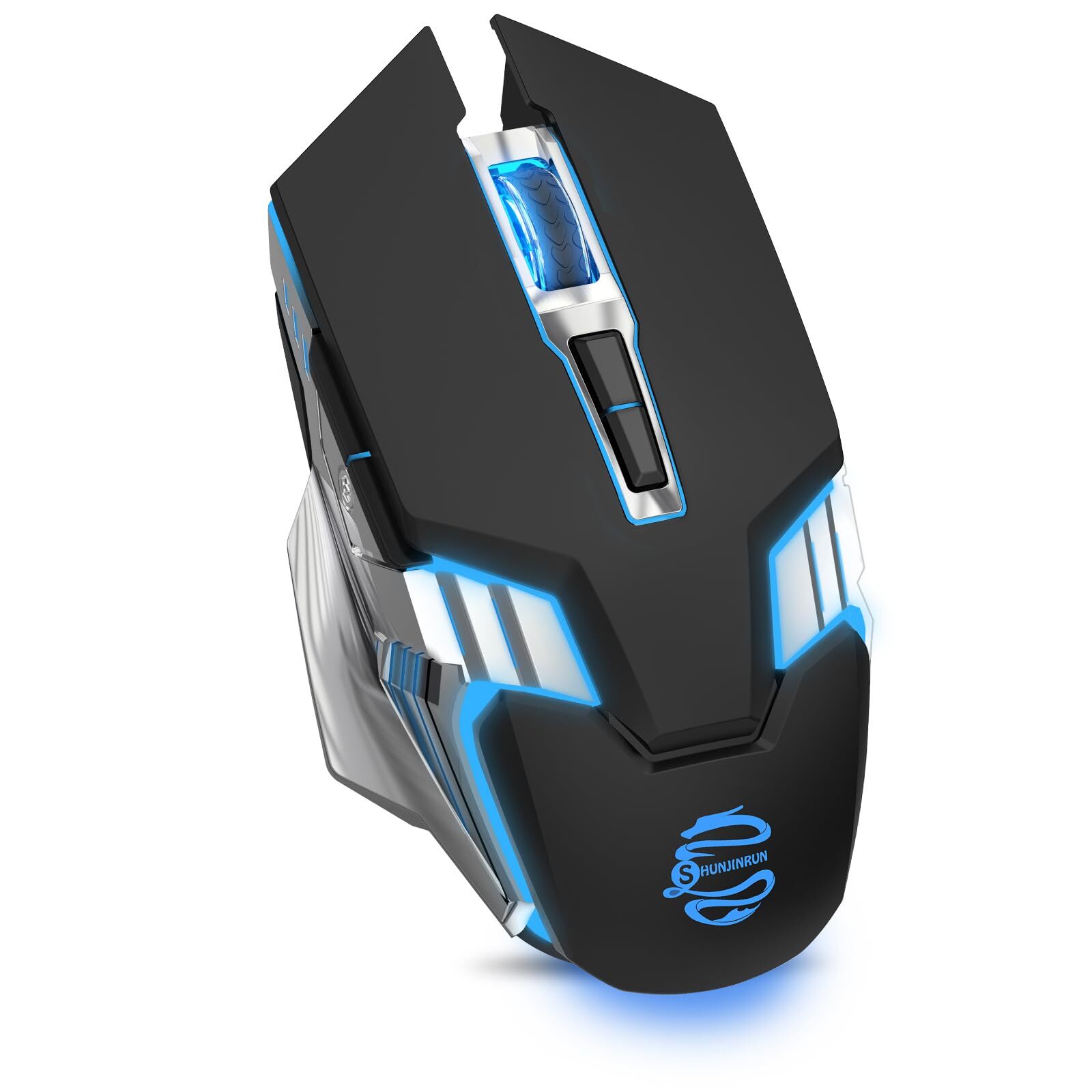 Wireless RGB Gaming Mouse with Bluetooth Rechargeable Multi-Device Connectivity Ultra-Quiet Design for PC Laptop Mac