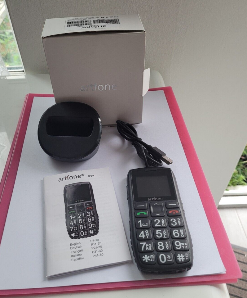 Artfone C1 Plus Black Big Button Mobile Phone for Elderly, Unlocked