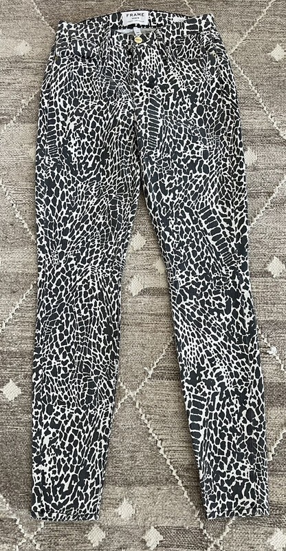 FRAME Women’s NWOT Le High Skinny Abstract Animal Print Jeans (Sz 25) MSRP $225