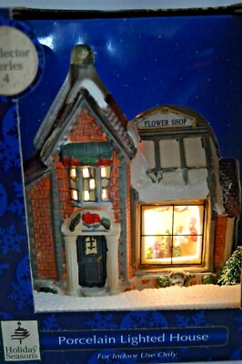 VICTORIA Falls Porcelain Lighted HOUSE Flower SHOP Collector Series 4 Collect 