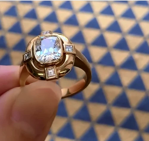 3CT Brilliant Cut Simulated Diamond Engagement  Band Ring 14k Yellow Gold Plated