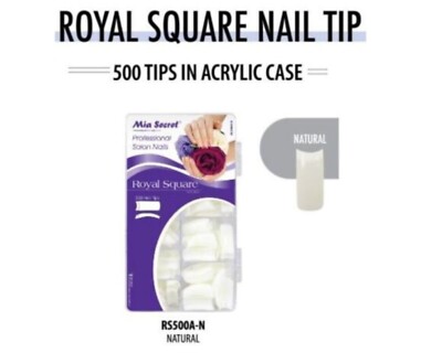 Mia Secret Royal Square Nail Tips (Natural) 500pcs in Acrylic case