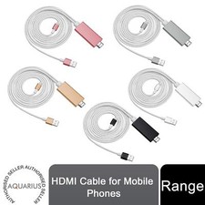 Aquarius HDMI Cables for Phone or Pad, Space Grey, Rose Gold & Silver