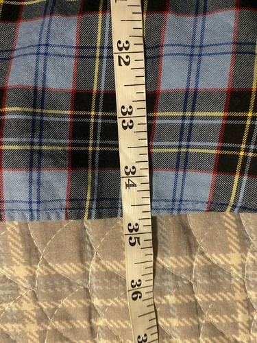LL Bean Shirt Mens XLT Tall US Air Force Tartan Blue Plaid Button Up Long Sleeve - Picture 9 of 9