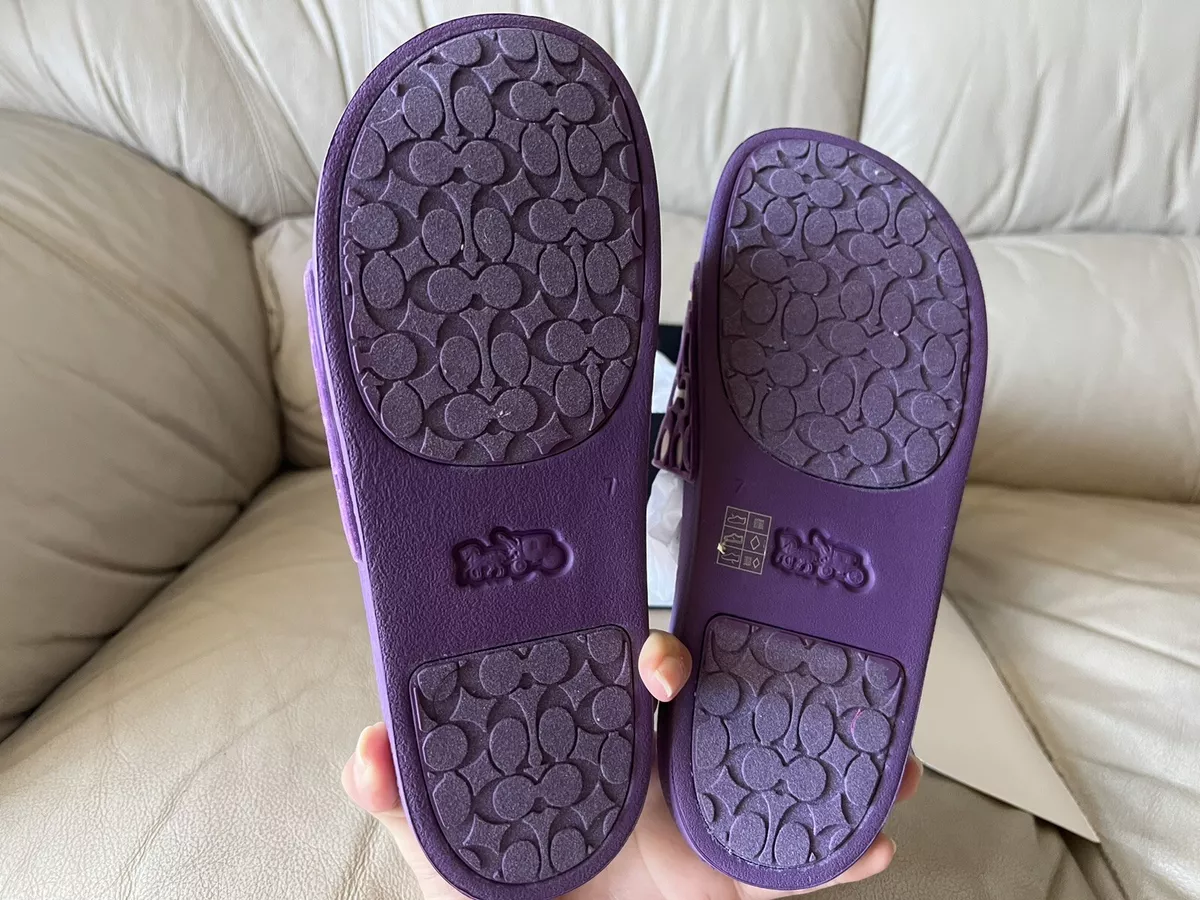 Purple coach slides clearance