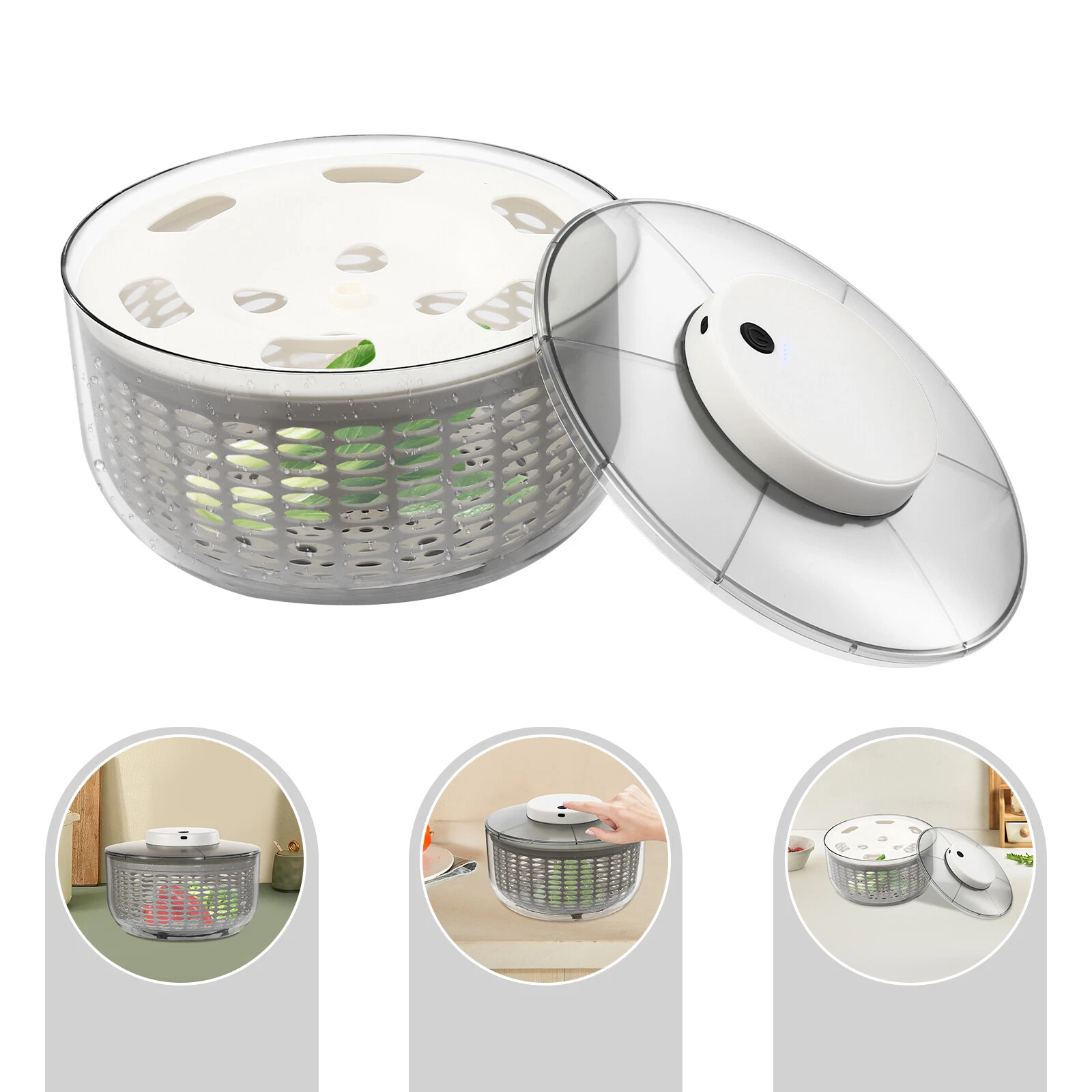 6W Electric Vegetable Dryer Dry and Wet Electric Salad Spinner-Lettuce 6L Gray
Opens in a new window