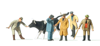 Preiser 14039 Viehhandel 6 Figuren H0 1:87 Handbemalt Neu + OVP