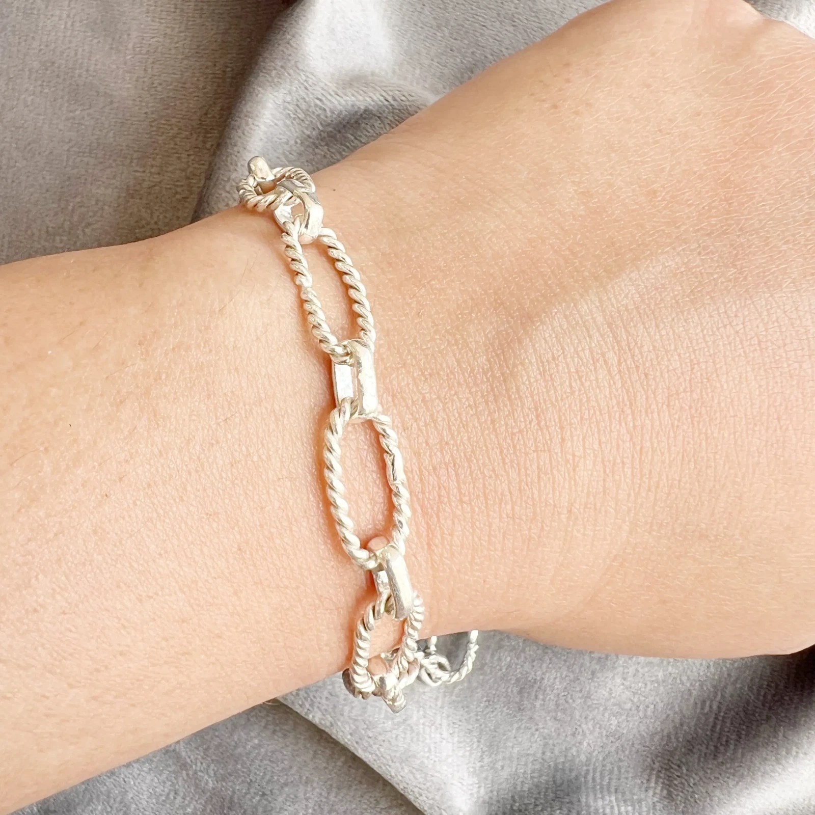 VALENTINO Bracciale argento sterling 925 massiccio fatto a mano gioielli regalo anniversario per donna