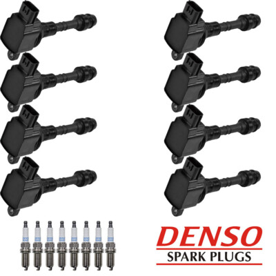 8 Ignition Coil + 8 Denso Platinum Spark Plug For INFINITI QX56 5.6L V8 UF510