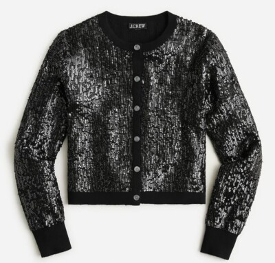 J Crew NWT Jackie Cardigan Sequin Sweater Medium Size - Main Image