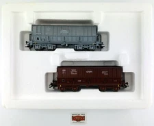 JM331 - MARKLIN H0 48446 - SET OF 2 MINERAL TRANSPORT WAGONS SGW/SNCF