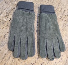 Women's Size L/XL Green Suede Knit Cuff Gloves Thinsulate 40G