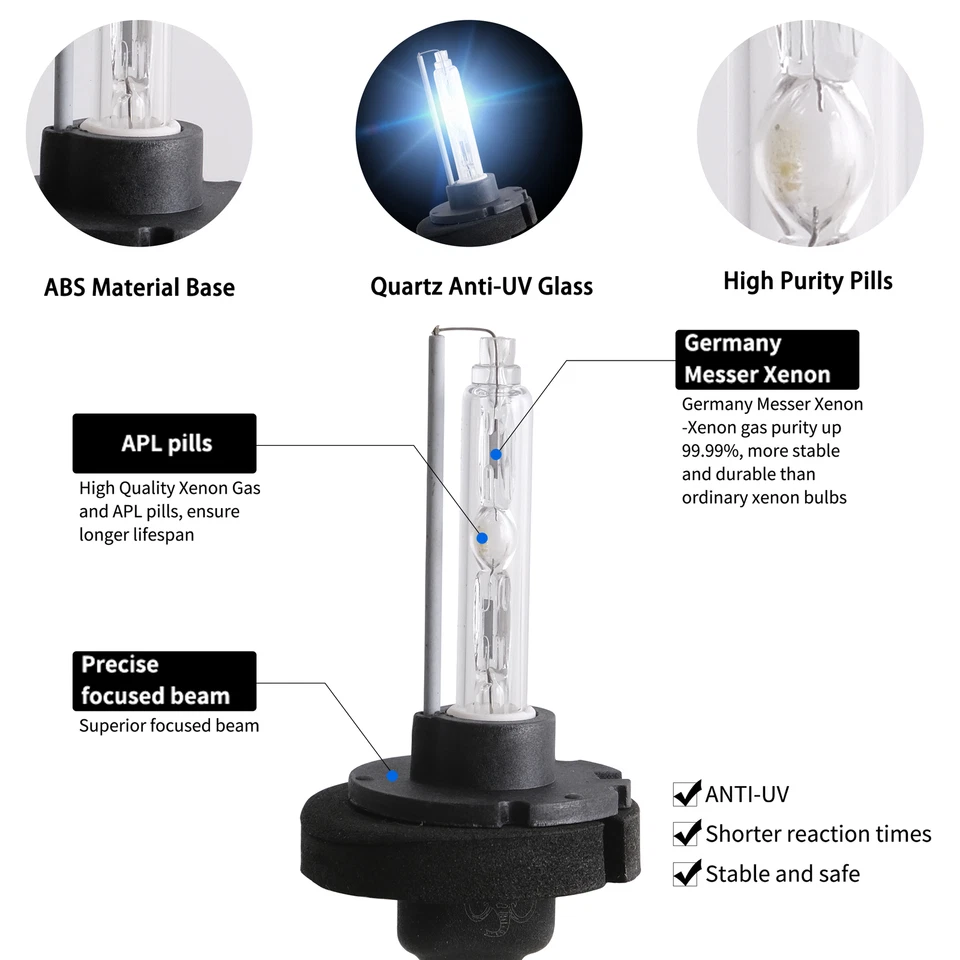 2PCS VLAND D2H HID Xenon Bulbs 55W 600K & Ballasts & Decoder High / Low Beam - Image 4 of 4