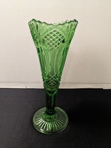 Antique EAPG McKee Hickman Vase Green