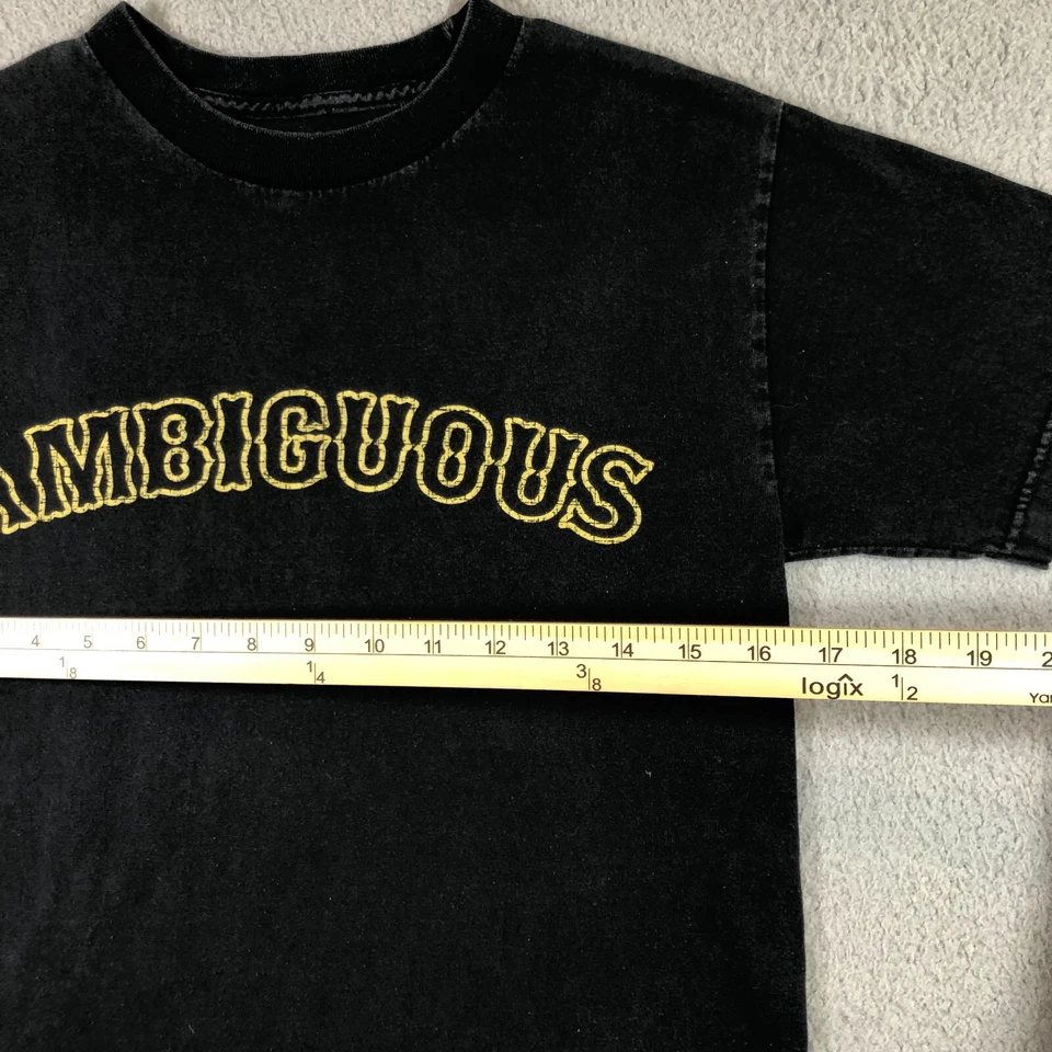 ambiguous T Shirt Mens S black sun faded  - Image 3 of 4