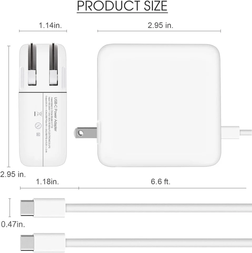 87W USB-C Power Adapter Charger For Apple iPad Pro 12.9" 2018 2020 (3rd/4th Gen) - Image 4 of 4