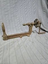 O. W. Burritt & Bro Weedsport NY hand crank wagon wheel tire drill press tool