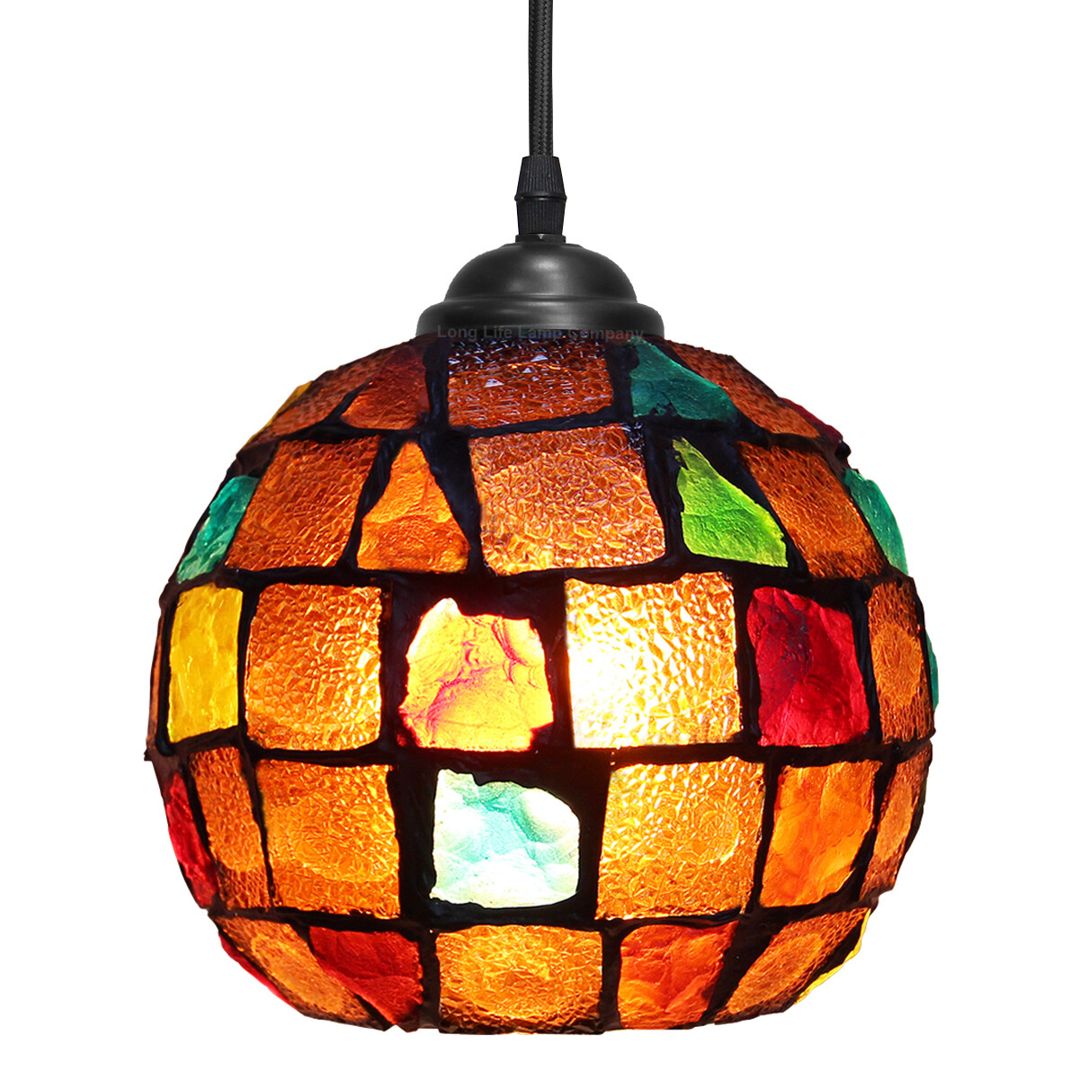 Vintage Glass Globe Ceiling Hanging Pendant Light Shade Mosaic Style