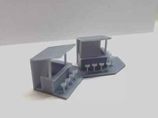 2 STK HO 1/87 Maßstab Cafe Bar Hocker unbemalt Eisenbahnlandschaft
