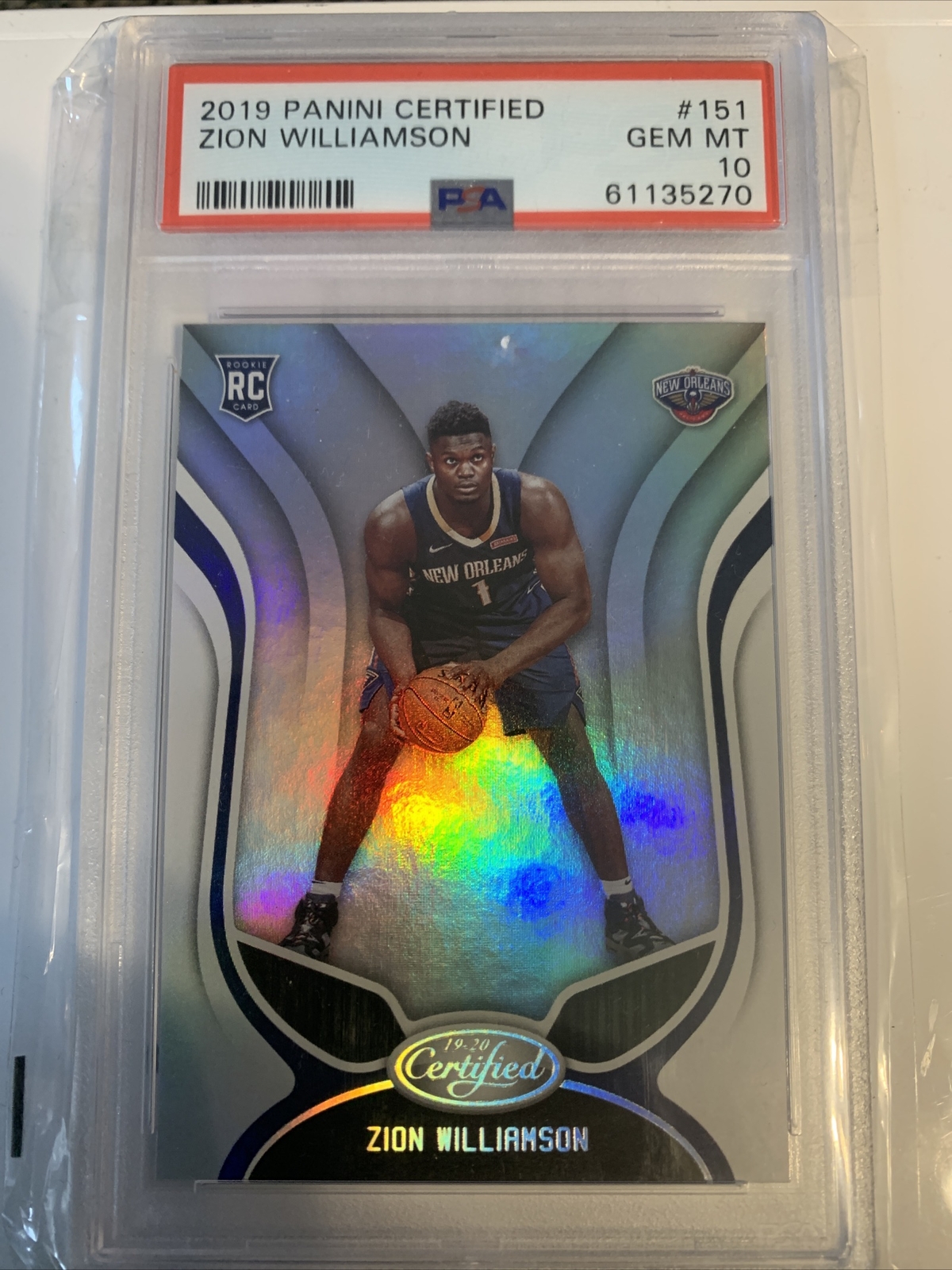 2019 Panini Certified - Rookies #151 Zion Williamson (RC) PSA 10