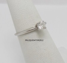 3/8CT Natural Diamond Solitaire Engagement Wedding Bridal Ring 14K White Gold