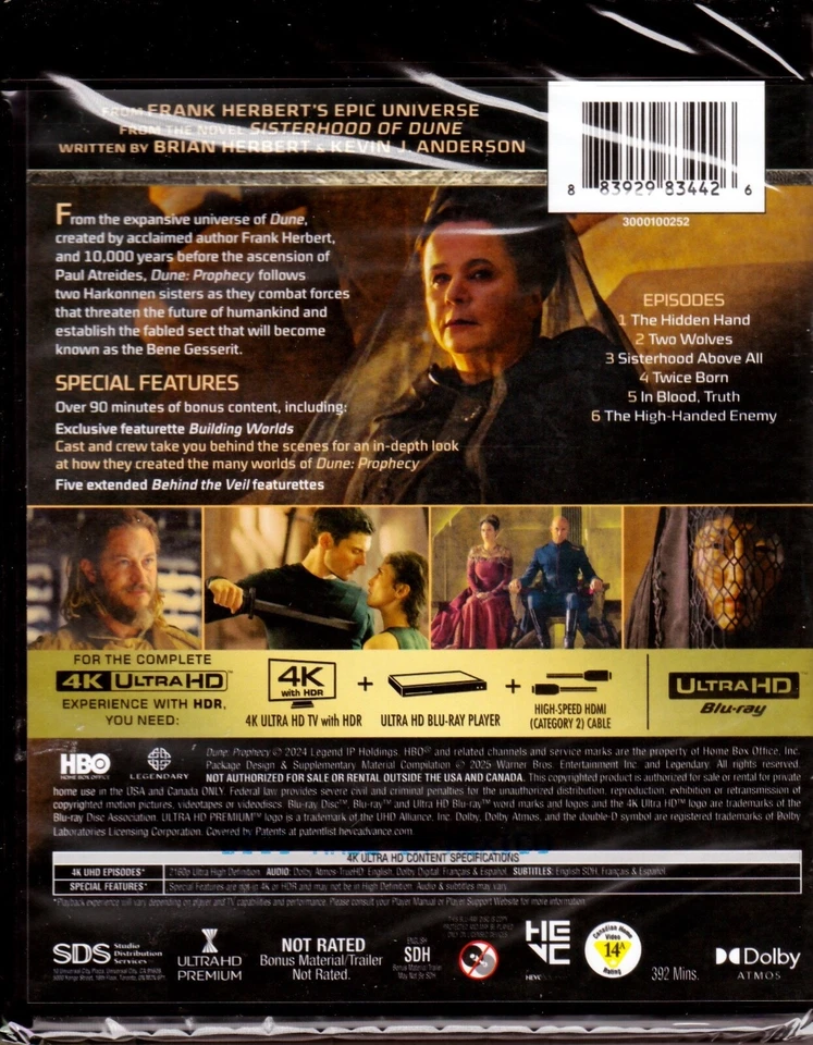DUNE PROPHECY THE COMPLETE FIRST SEASON 4K ULTRA HD SET with Travis Fimmel - Image 4 of 4