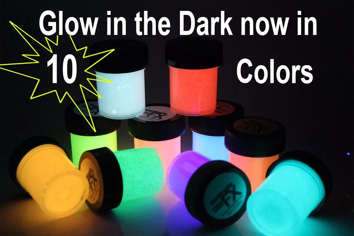 Glow in the Dark Paint UV Black Light Paint Day visible FREE BLACKLIGHT  TORCH