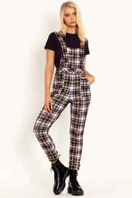 Blackmilk Tartan Skull Overalls Punk Size XS X-Small SAMPLE