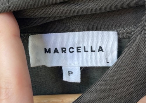 Marcella New York Sweatshirt Maxi Dress Sz LP Hooded Minimalist Boxy Lagenlook - Picture 12 of 15