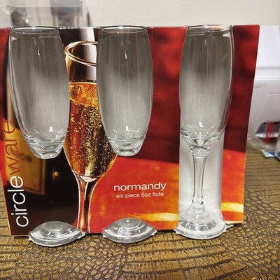 NIB MIRAGE CIRCLEWARE 6 PIECE 6oz NORMANDY CHAMPAGNE / DRINKING FLUTES
