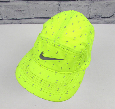 Nike AW84 Dri-Fit 5-Panel Running Hat AeroBill Fly Cap Neon Yellow