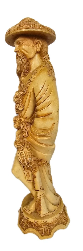 Chinese Figurines Man And Lady Resin Oriental Bought in 1997 Heavy Prop - Image 4 of 4