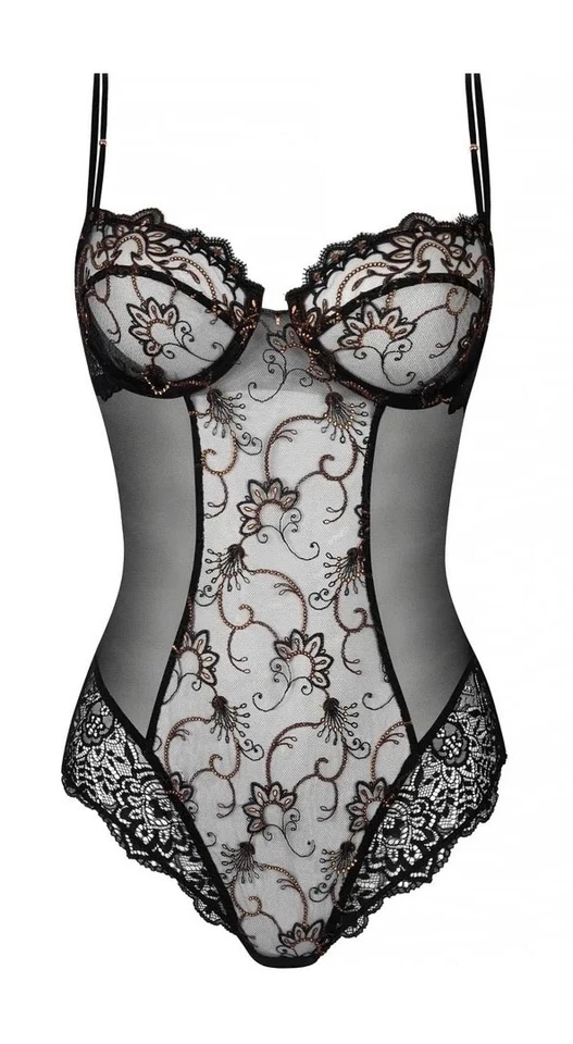 Lise Charmel Body Fauve Amour Ambre Panthere Black Size 36D Bra Bodysuit New - Image 4 of 4