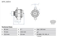 Bosch Lichtmaschine 14V 115A FüR Ford Mondeo III
