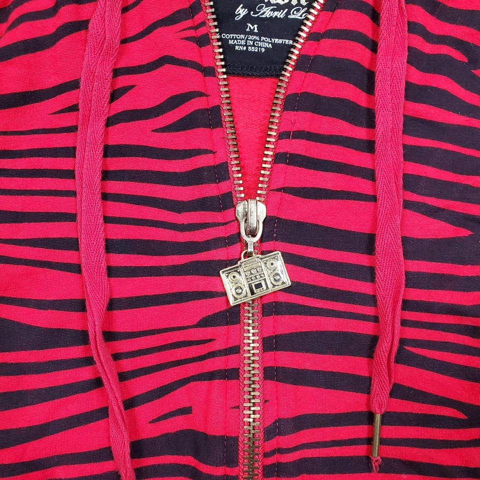 Толстовка с капюшоном Abbey Dawn от Avril Lavigne средняя красная тигровая с заклепками уши Y2K стерео винтаж - Изображение 4 из 4