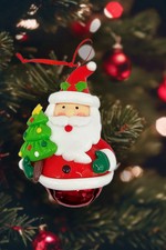 Christmas Ornament - Glossy Gingerbread Santa. Wizardi Festive Decoration F07...